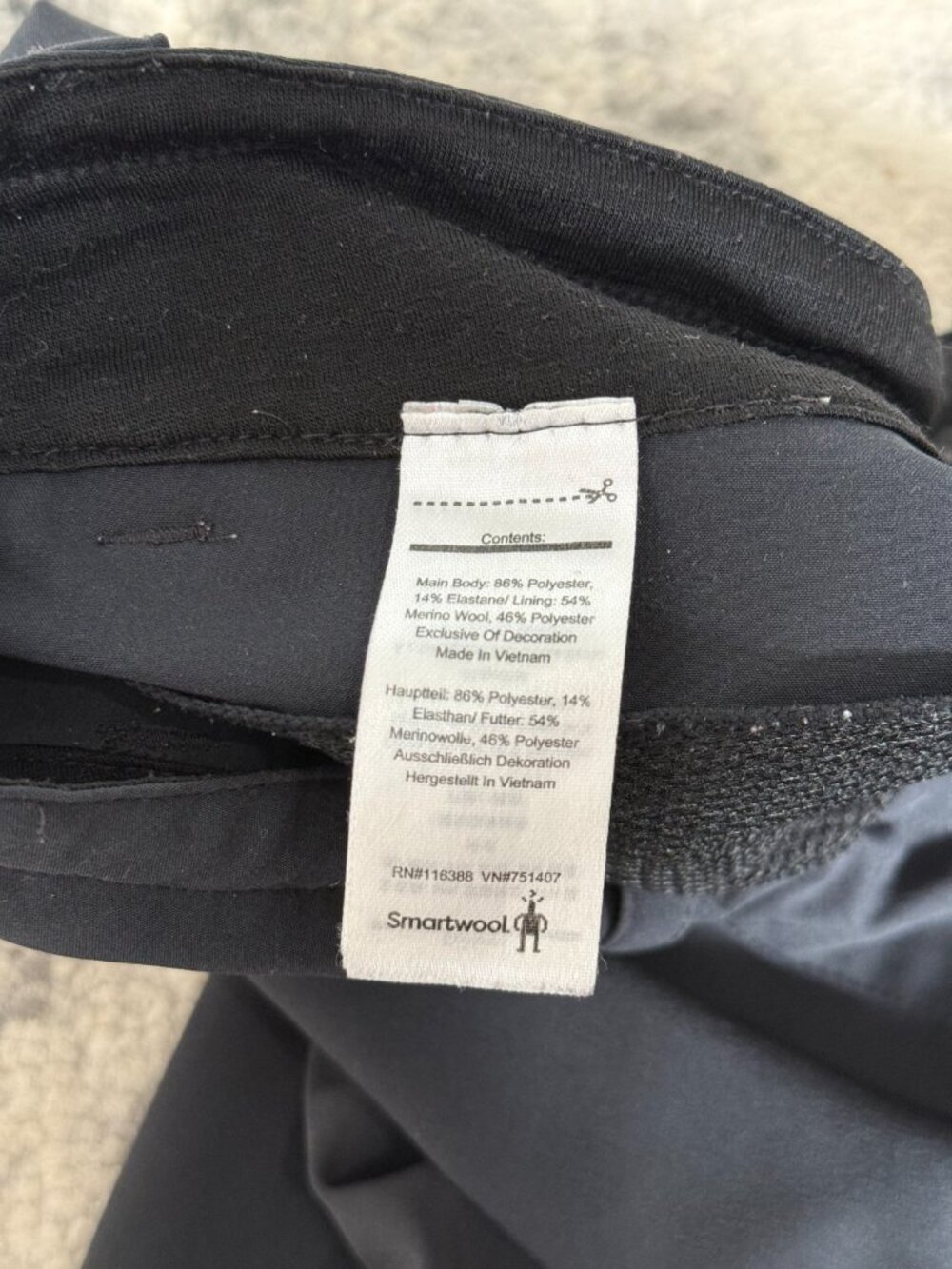 Smartwool Merino Wool Charcoal Sport Shorts - Picture 5 of 6